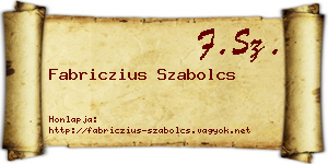 Fabriczius Szabolcs névjegykártya