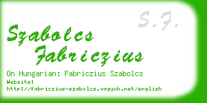 szabolcs fabriczius business card